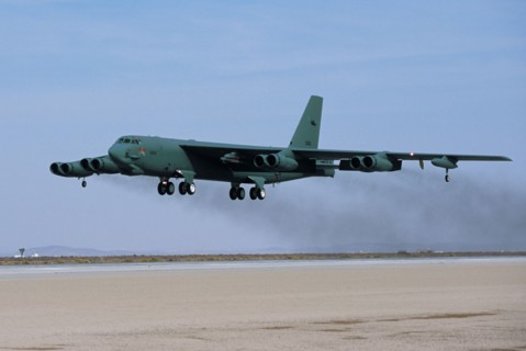 TRANSPORT, Air, Jets, B-52 Stratofortress Long Range Bomber during take off / landing.