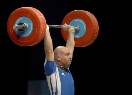 SPORT, Weights, Lifting, "Weight Lifting 94Kg, Tommy Yule winning Bronze medal during Melbourne