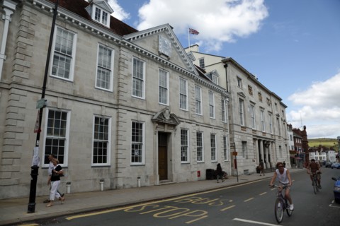 ENGLAND, East Sussex, Lewes, "High Street, Crown Court Building."