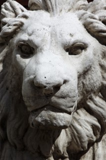 ARCHITECTURE, Details, Statue, Stone ornamental Lion cast in concrete.