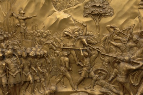 ITALY, Tuscany, Florence, Bronze Doors with Relief Sculptures by Lorenzo Ghiberti  Florence