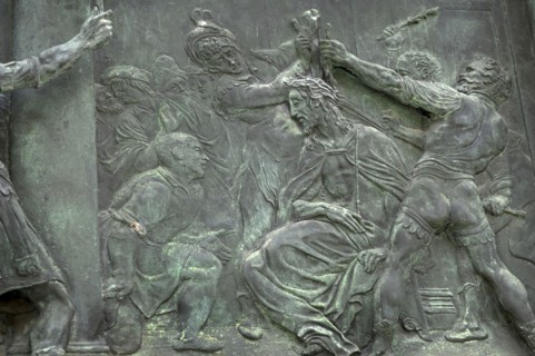 ITALY, Tuscany, Pisa, Detail Of Bronze Doorway  The Duomo Campo Dei Miracoli.