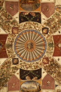 ITALY, Tuscany, Siena, Decorative Ceiling of Dwelling.