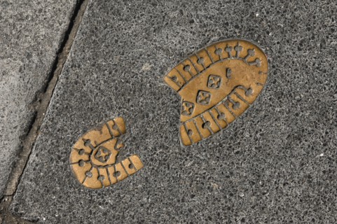 IRELAND, Dublin, Bronze Shoe Print  OConnell Street.