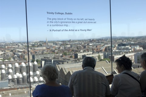 IRELAND, Dublin, People enjoy the view from the Gravity Bar  Guinness Storehouse.