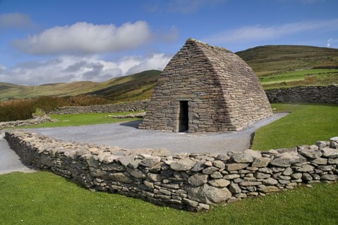 IRELAND, County Kerry, Dingle Peninsula, Gallarus Oratory built by early Christian farmers between