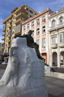 Cuba, Havana, Centro Habana, Sculpture sacred to the memory of martyr Cuban poet J.C. Zenea