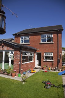 Architecture, Housing, Detached Houses, Modern development in former green field site with day room