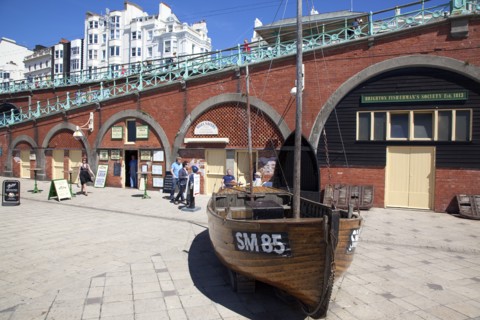 England, East Sussex, Brighton, Exterior of the fishing museum and art galleries under promenade