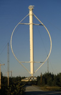 Canada, Quebec, Cap-Chat, Vertical axis windmill.