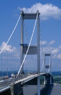 England, Bristol, Severn Bridge toward Wales.