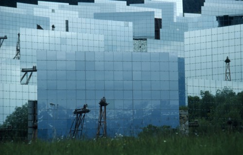France, Languedoc Roussillon, Pyrenees Orientales, Odeillo-Via solar power station.  Mirrors