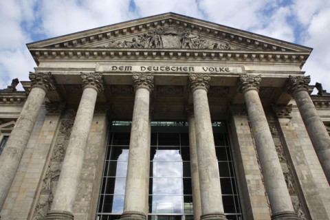 Germnay, Berlin, Reichstag entrance.