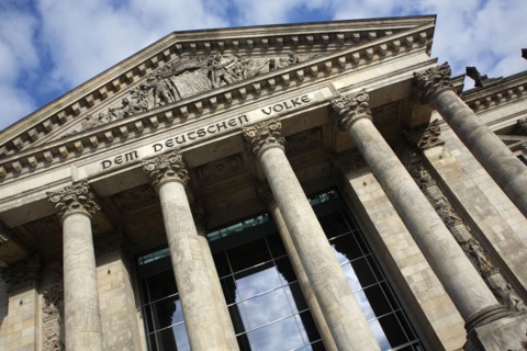 Germany, Berlin, Reichstag entrance.