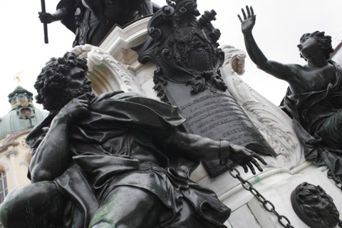 Germany, Berlin, statues at Charlottenberg Palce.