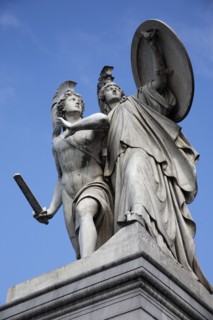 Germany, Berlin, Statue on Castle Bridge.
