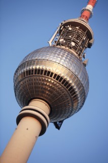 Germany, Berlin, Fernsehturm communications tower.