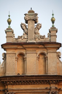 Poland, Krakow, Detail of te Cloth Hall in the Rynek Glowny market square.