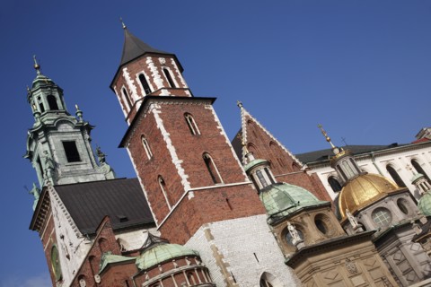 Poland, Krakow, Wawel Cathedral exterior.