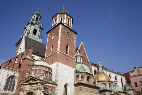 Poland, Krakow, Wawel Cathedral exterior.