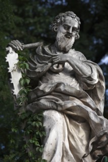 Poland, Krakow, statue of an apostle at Church of St Peter & St Paul.