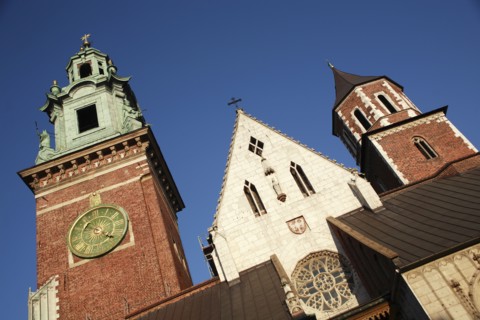 Poland, Krakow, Wawel Cathedral exterior.