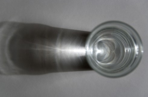 Science, Caustic Curve, Apex of curve shown on background with light passing through water in a