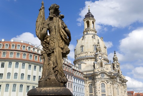 GERMANY, Saxony, Dresden, The restored Baroque church of Frauenkirch Church of Our Lady and