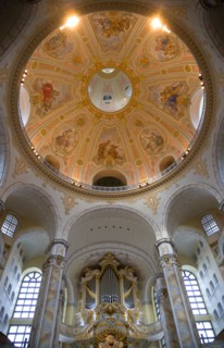 GERMANY, Saxony, Dresden, Interior of the restored Frauenkirche Church of Our Lady showing the