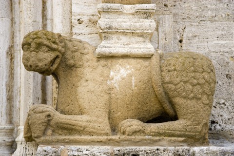 ITALY, Tuscany, San Quirico D'Orcia, The Collegiata Church of the saints Quirico and Giulitta.