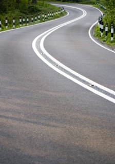 Transport, Roads, Country, A283 Washington Road single carriageway road with double white lines in