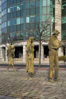 IRELAND, County Dublin, Dublin City, Famine Memorial  The sculpture is dedicated to a million Irish