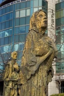 IRELAND, County Dublin, Dublin City, Famine Memorial  The sculpture is dedicated to a million Irish