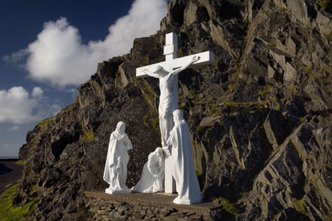 IRELAND, County Kerry, Dingle Peninsula, Calvary scene near Slea Head.