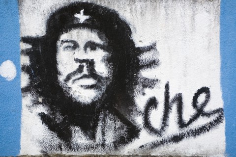 VENEZUELA, Margarita Island, La Asuncion, Che Guevara graffiti portrait on a wall just outside the