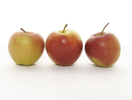 FOOD, Fruit, Apple, three red apples.