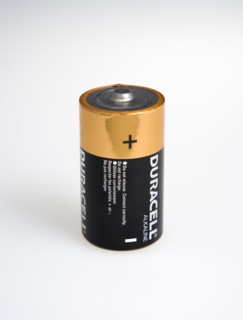 Power, Electricity, Batteries, 1.5 volt Duracell Alkaline battery showing positive and negative