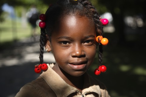 Dominican Republic, Samana Peninsula, Cayo Levantado, Barcardi Island, Portrait of local school