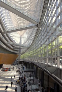 Japan, Tokyo, Yurakucho, the International Forum Building, the atrium lobby, all glass, outside