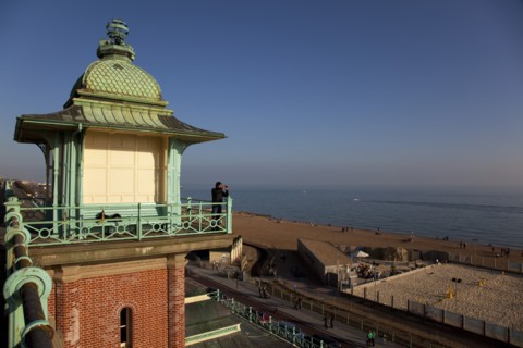 England, East Sussex, Brighton, Kemptown, Elevator between Marine Parade and the lower esplanade of