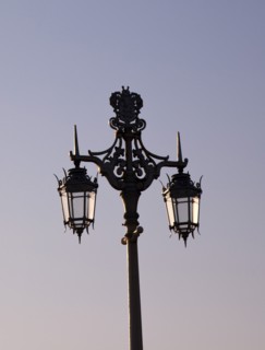England, East Sussex, Brighton, Kemptown, Victorian street lighting on Marine Parade.