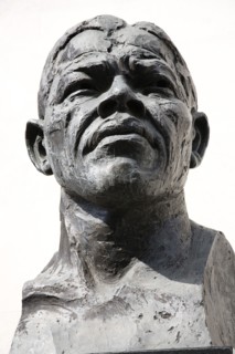 England, London, South Bank, Nelson Mandela Statue.