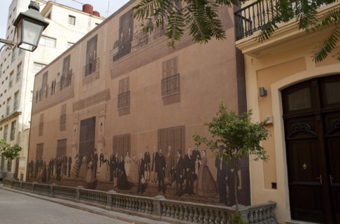 Cuba, Havana, Habana Vieja, Artwork painting made from sand influenced by well known Cuban families