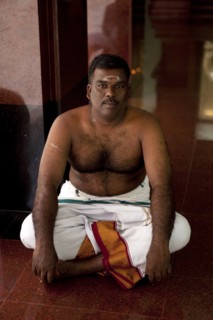 Malaysia, Kuala, Lumpur, Sri Mahamariamman Temple, Portrait of a Hindu religious man, Jln Tun HS