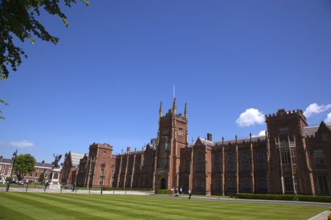 Ireland, Northern, Belfast, Queens Quarter, Queens University main building, designed by architect