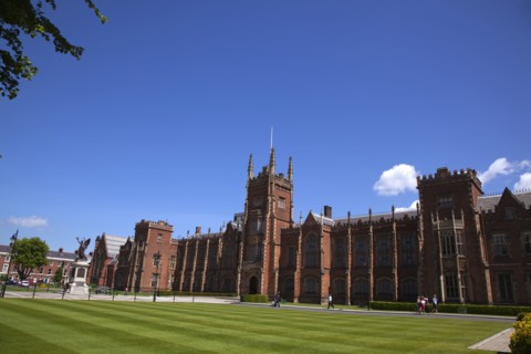 Ireland, Northern, Belfast, Queens Quarter, Queens University main building, designed by architect