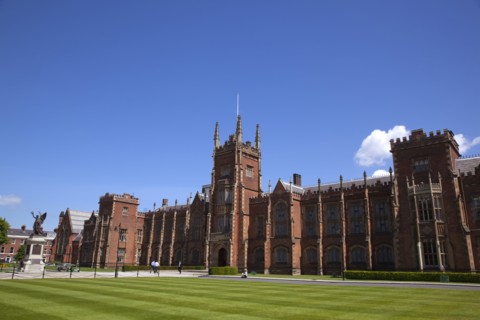 Ireland, Northern, Belfast, Queens Quarter, Queens University main building, designed by architect