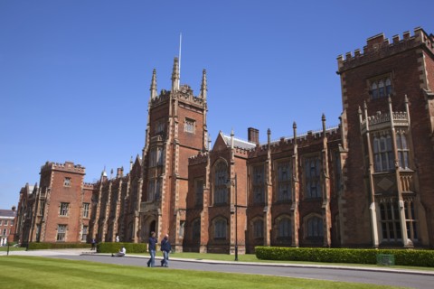 Ireland, Northern, Belfast, Queens Quarter, Queens University main building, designed by architect