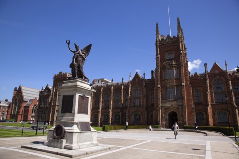 Ireland, Northern, Belfast, Queens Quarter, Queens University main building, designed by architect
