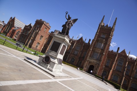 Ireland, Northern, Belfast, Queens Quarter, Queens University main building, designed by architect